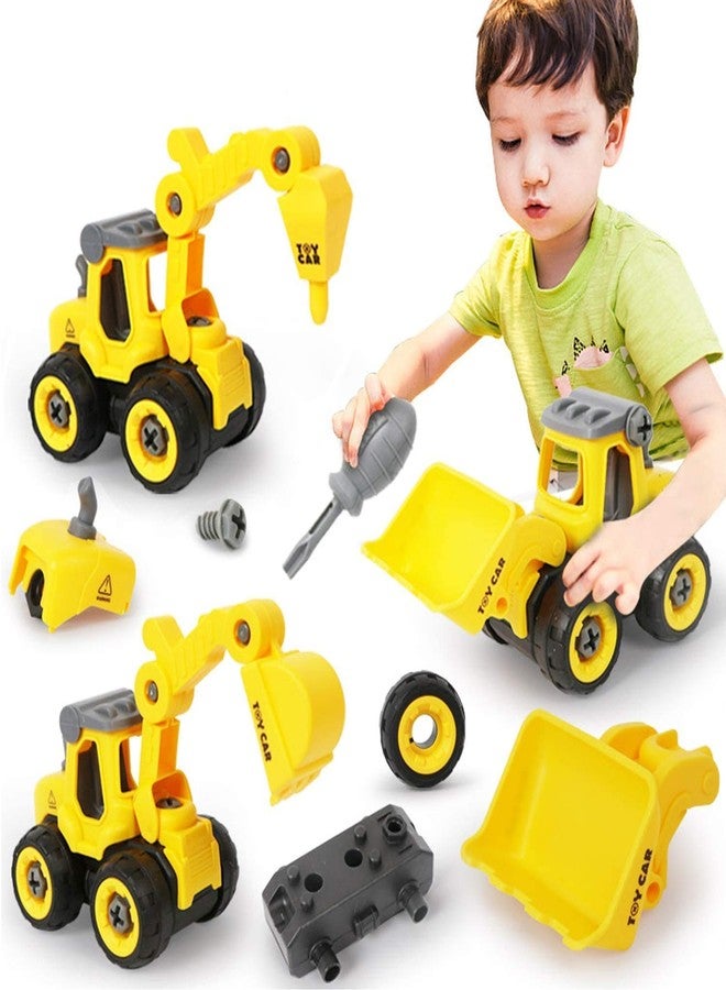 MUMMAMIA Toddlers & Kids Construction Vehicles Set|4 Pack Diy Take Apart Toys Construction Cars Set For 3|4|5|6|7 Year Olds (Earth Moving Trucks)|Multicolor - Image 1